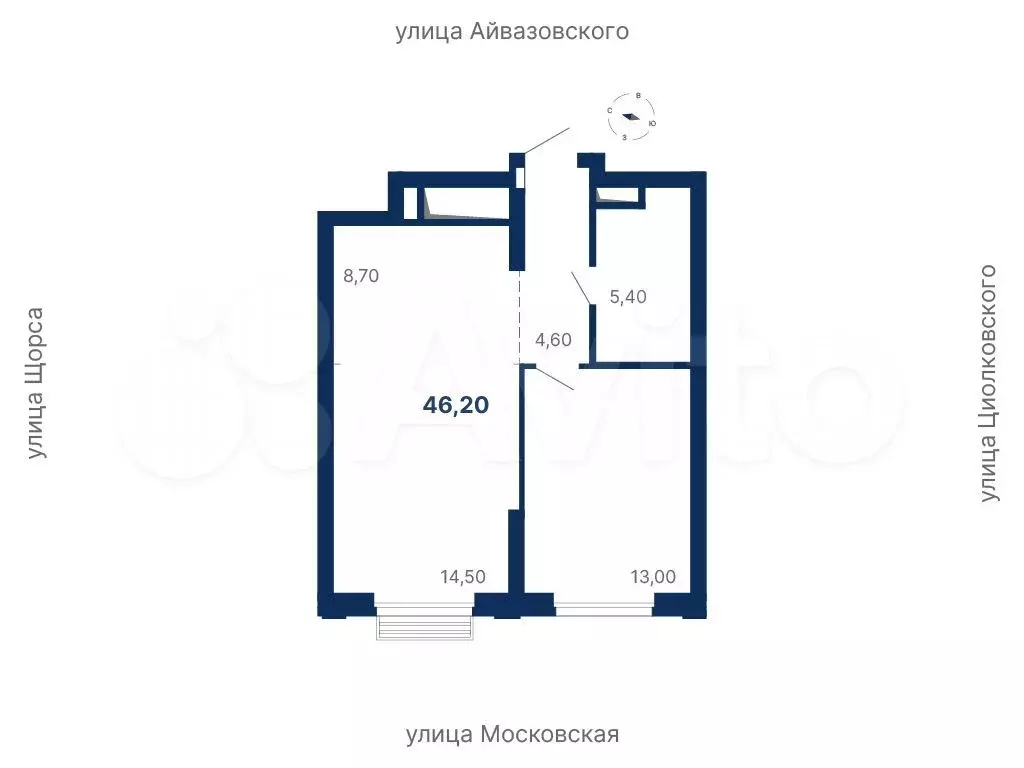 1-к. квартира, 46,2 м, 28/29 эт. - Фото 0