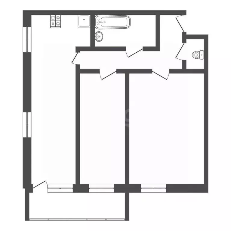 2-к кв. Тульская область, Тула Первомайская ул., 32А (74.5 м) - Фото 2