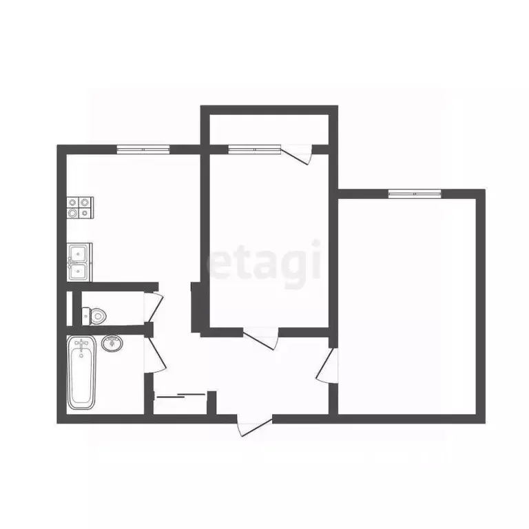 2-к кв. Кемеровская область, Прокопьевск ул. Гайдара, 20 (52.1 м) - Фото 2