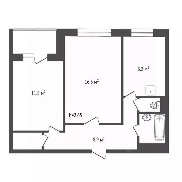 2-к кв. Красноярский край, Красноярск ул. Мичурина, 14 (52.0 м) - Фото 1