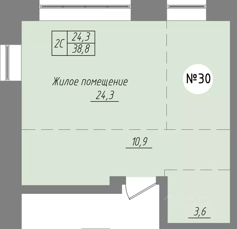 1-к кв. Кемеровская область, Кемеровский муниципальный округ, пос. ... - Фото 0
