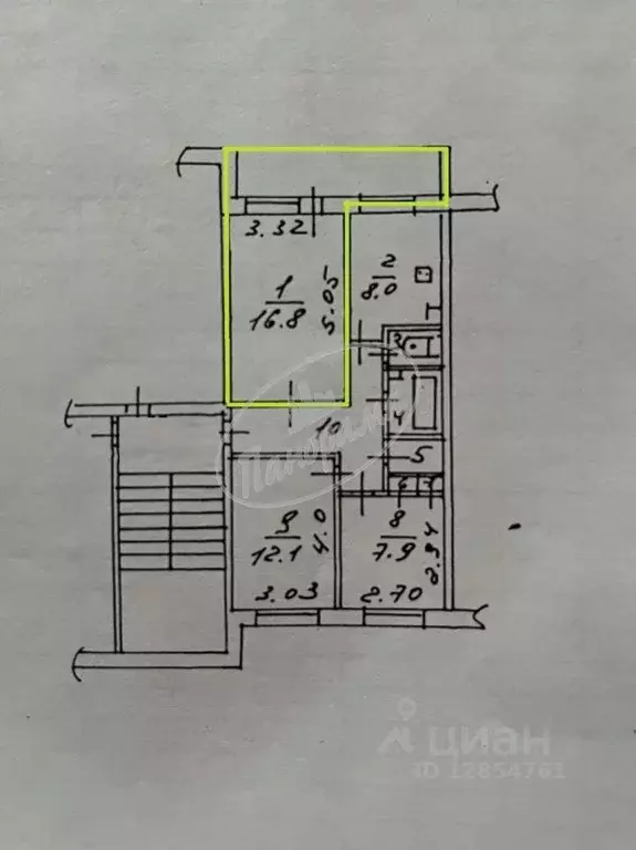 Комната Калужская область, Калуга Тепличная ул., 5 (17.0 м) - Фото 2
