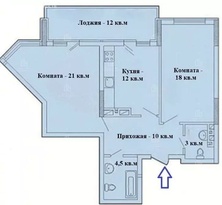 2-комнатная квартира: Самара, проспект Карла Маркса, 196 (78 м) - Фото 1