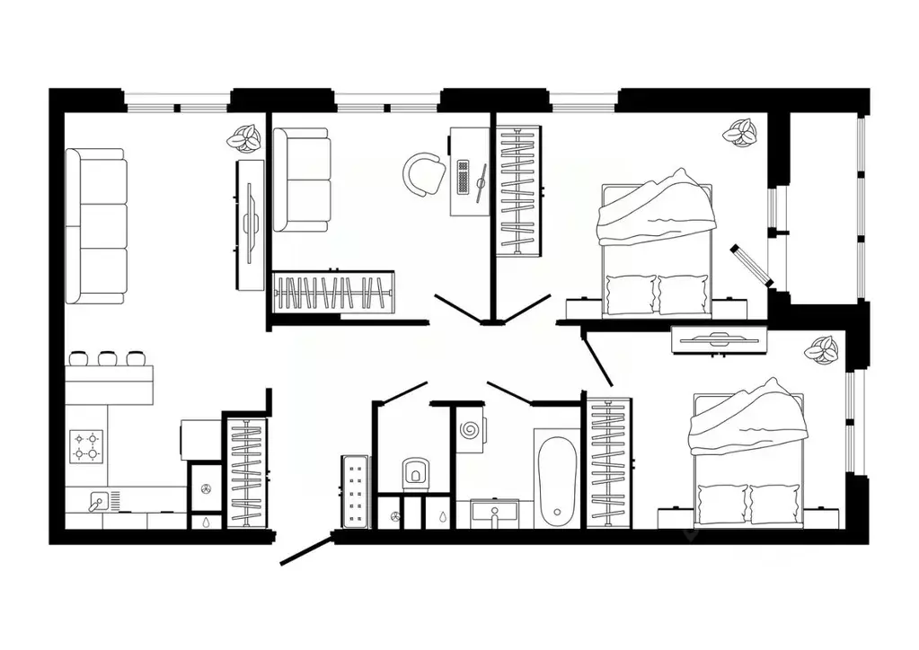 3-к кв. Тульская область, Тула ул. Седова, 26к3 (77.9 м) - Фото 0