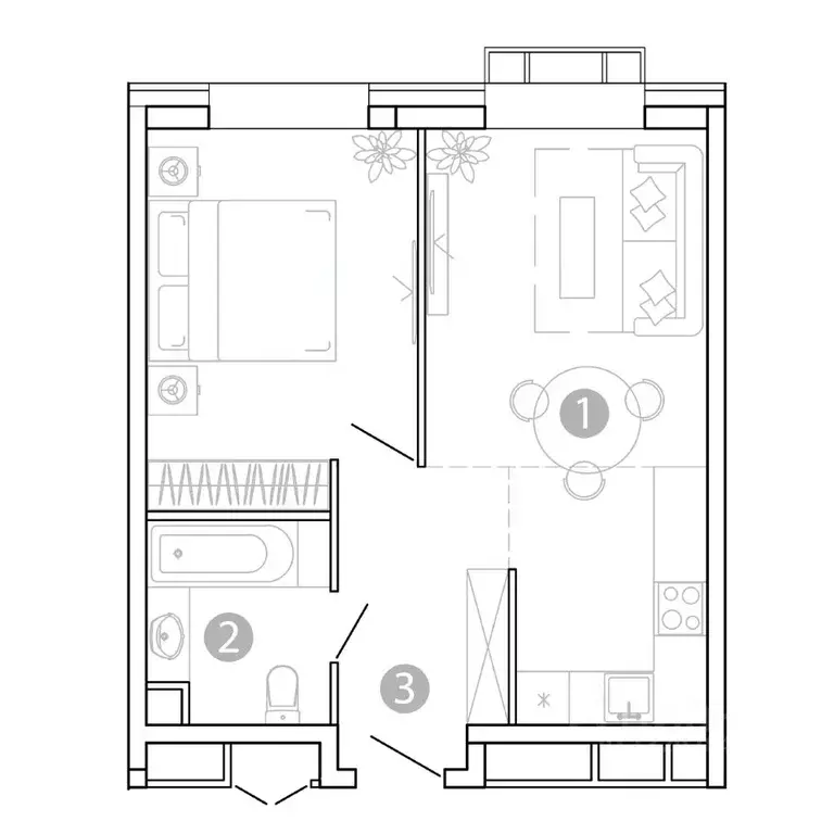 1-к кв. Забайкальский край, Чита 1-я Коллективная ул., 6 СТР (41.74 м) - Фото 1