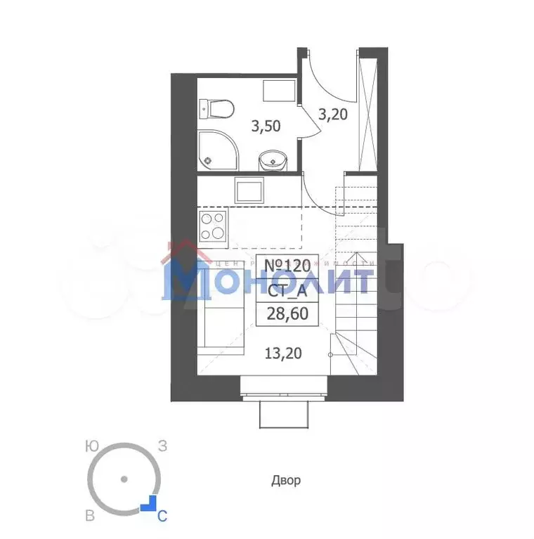 Квартира-студия, 29 м, 11/12 эт. - Фото 0