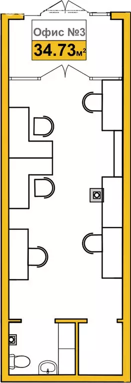 Офис (34.8 м) - Фото 1