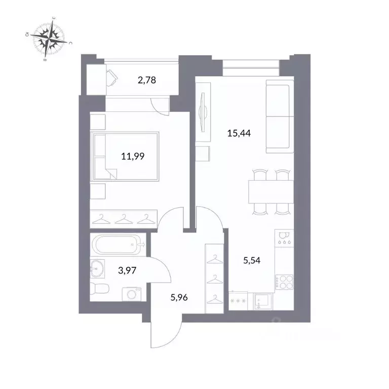 2-к кв. Новосибирская область, Новосибирск ул. Державина, 50 (45.7 м) - Фото 0