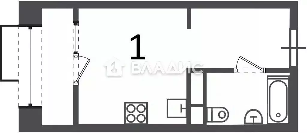 Студия Москва Клинская ул., 2А (23.0 м) - Фото 2