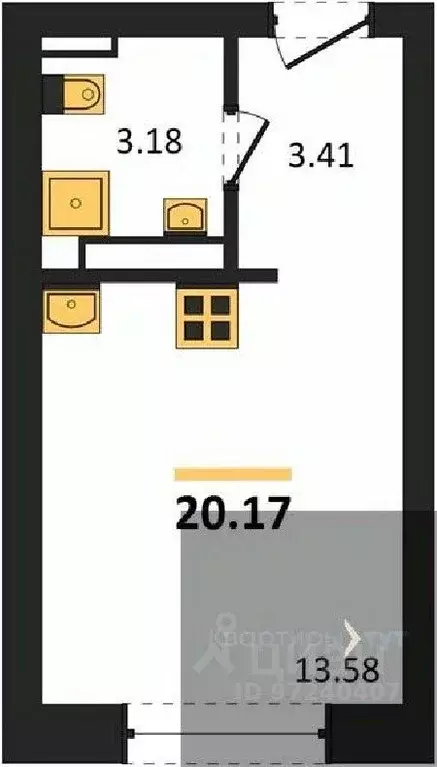 Студия Воронежская область, Воронеж Транспортная ул., 58 (20.17 м) - Фото 0