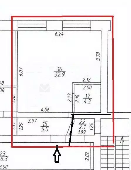 Студия Омская область, Омск ул. Кирова, 4 (42.0 м) - Фото 1