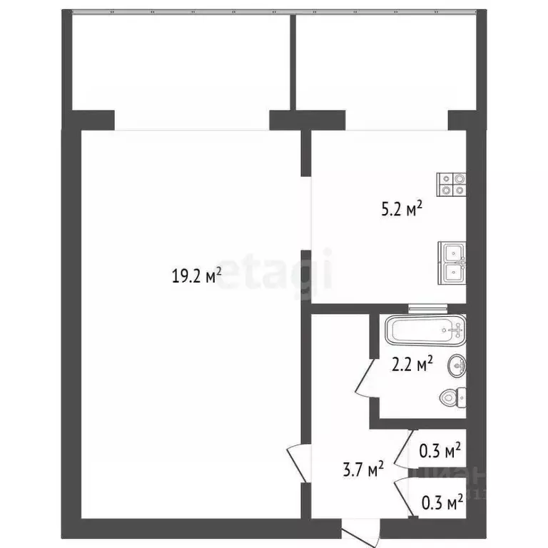 1-к кв. Севастополь ул. Хрусталева, 69 (31.0 м) - Фото 2