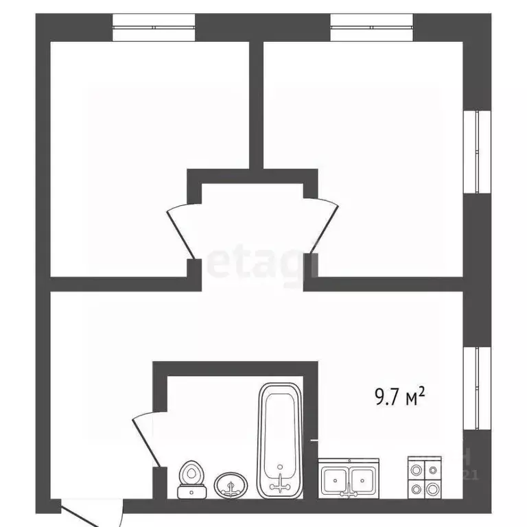 2-к кв. Костромская область, Кострома проезд Антроповский, 8 (46.1 м) - Фото 0
