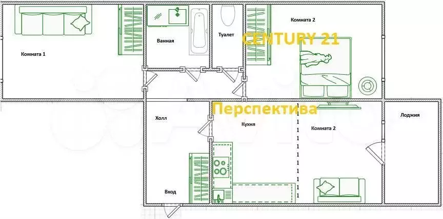 3-к. квартира, 67,7 м, 4/22 эт. - Фото 0