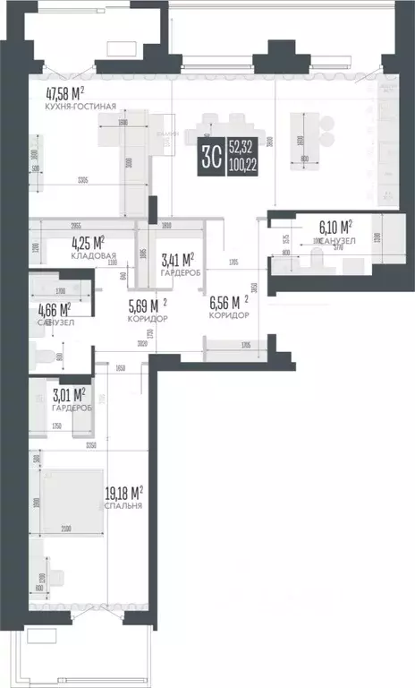 3-к кв. Алтайский край, Барнаул Опера Резиденс жилой комплекс, БС3 ... - Фото 1