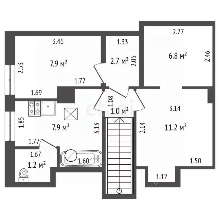2-к кв. Калининградская область, Гурьевск Комсомольская ул., 4 (38.7 ... - Фото 2