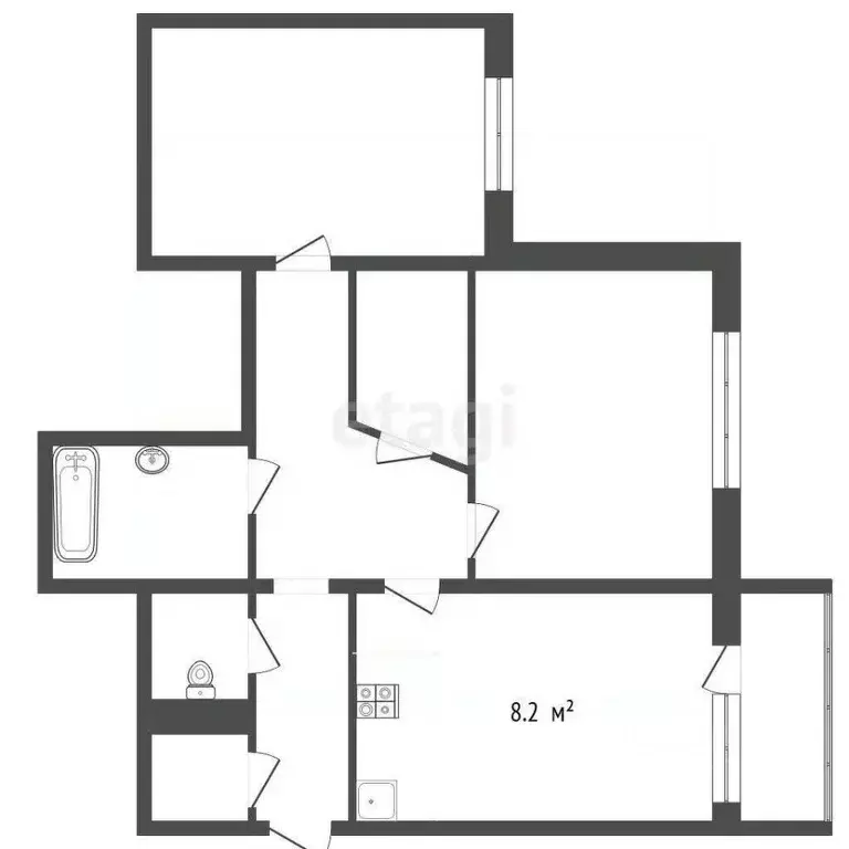 2-к кв. Ямало-Ненецкий АО, Новый Уренгой Оптимистов мкр, 4/1 (59.2 м) - Фото 2