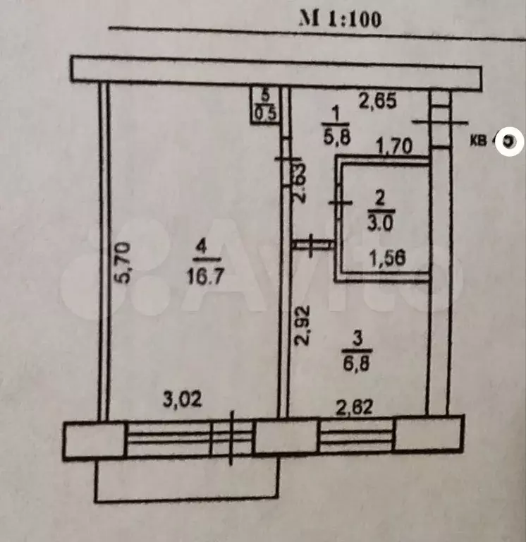 1-к. квартира, 32,7 м, 2/5 эт. - Фото 0