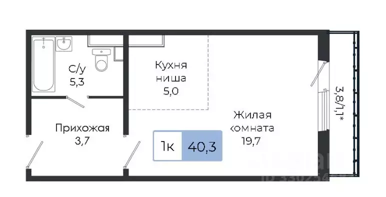 Студия Красноярский край, Красноярск Норильская ул., 64 (37.6 м) - Фото 1