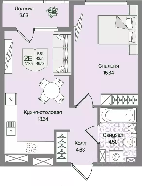 1-к кв. Ленинградская область, Всеволожский район, Бугровское ... - Фото 1