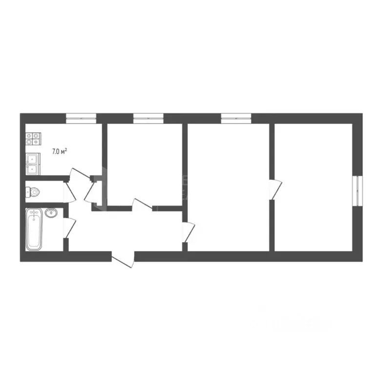 3-к кв. Тюменская область, Тюмень ул. Котовского, 64 (61.3 м) - Фото 2