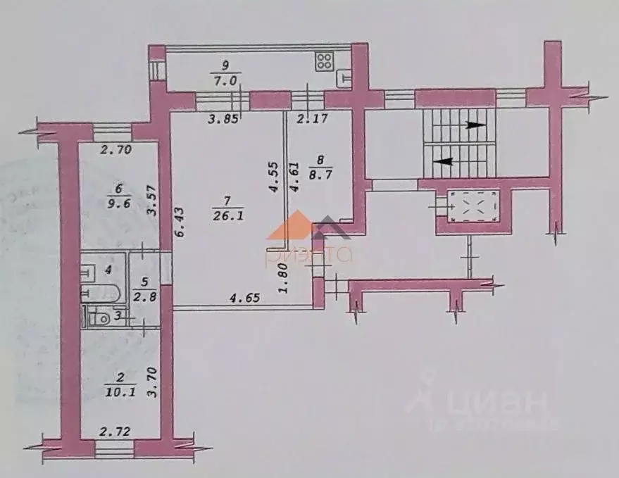 3-к кв. Новосибирская область, Новосибирск Воинская ул., 71 (64.2 м) - Фото 1