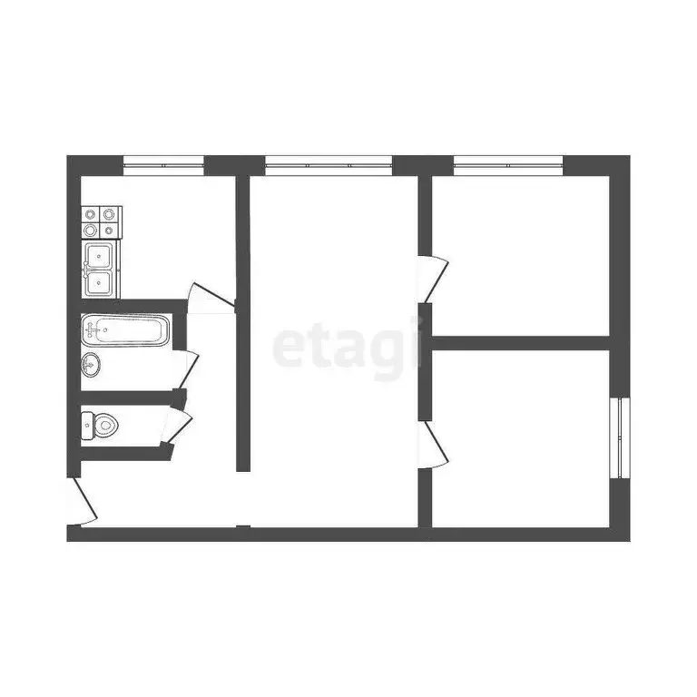 3-комнатная квартира: Петропавловск-Камчатский, улица Чубарова, 3 (48 ... - Фото 0
