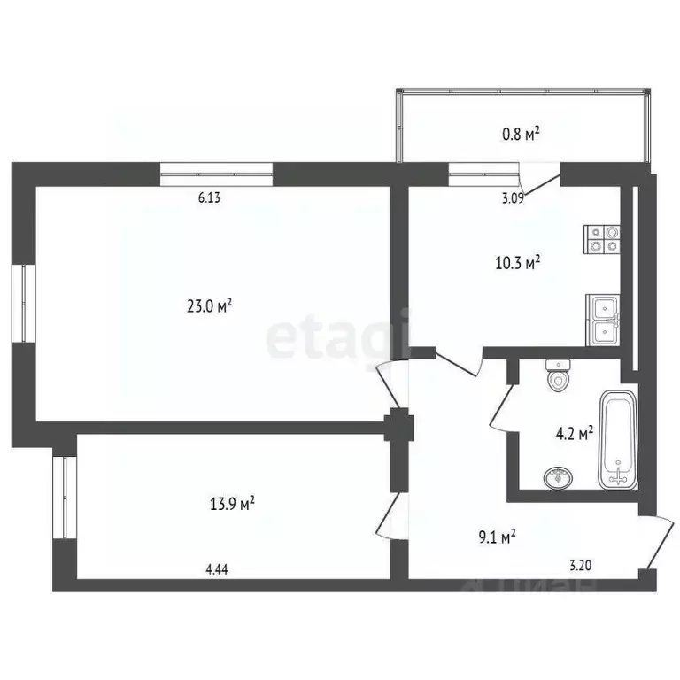 2-к кв. Калининградская область, Светлогорск ул. Гоголя, 6А (61.3 м) - Фото 2