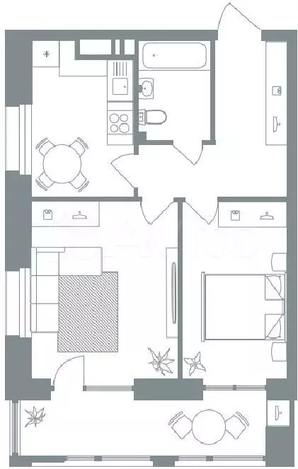 2-к. квартира, 49 м, 5/8 эт. - Фото 1