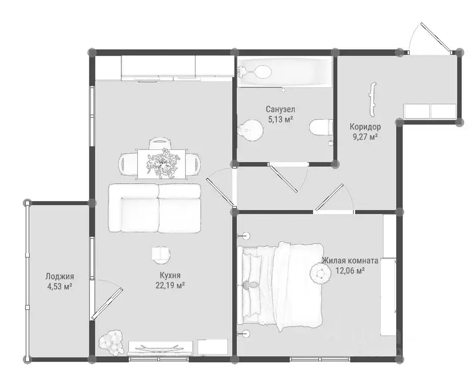 1-к кв. Крым, Керчь Образцово жилой комплекс, 6 (50.93 м) - Фото 1