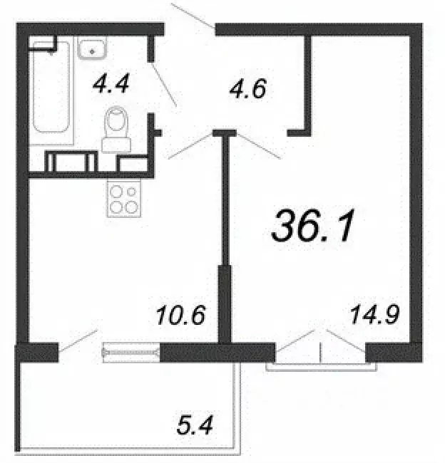 1-к кв. Санкт-Петербург Черниговская ул., 17 (36.4 м) - Фото 0