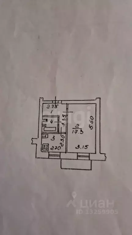 1-к кв. Липецкая область, Липецк ул. Пришвина, 5 (33.3 м) - Фото 2
