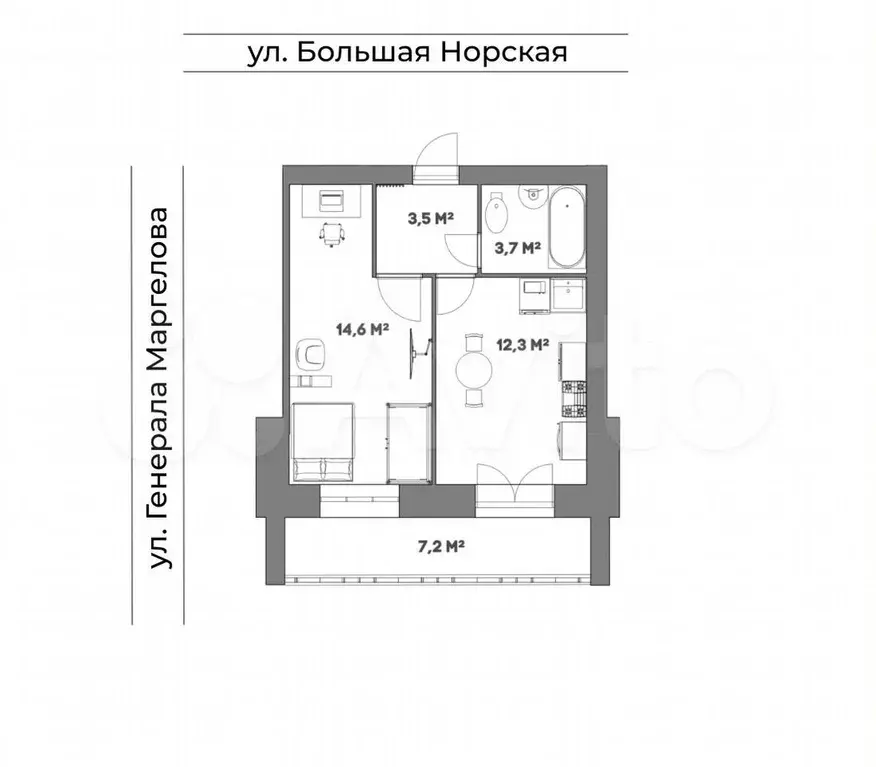 1-к. квартира, 37,7 м, 5/5 эт. - Фото 0