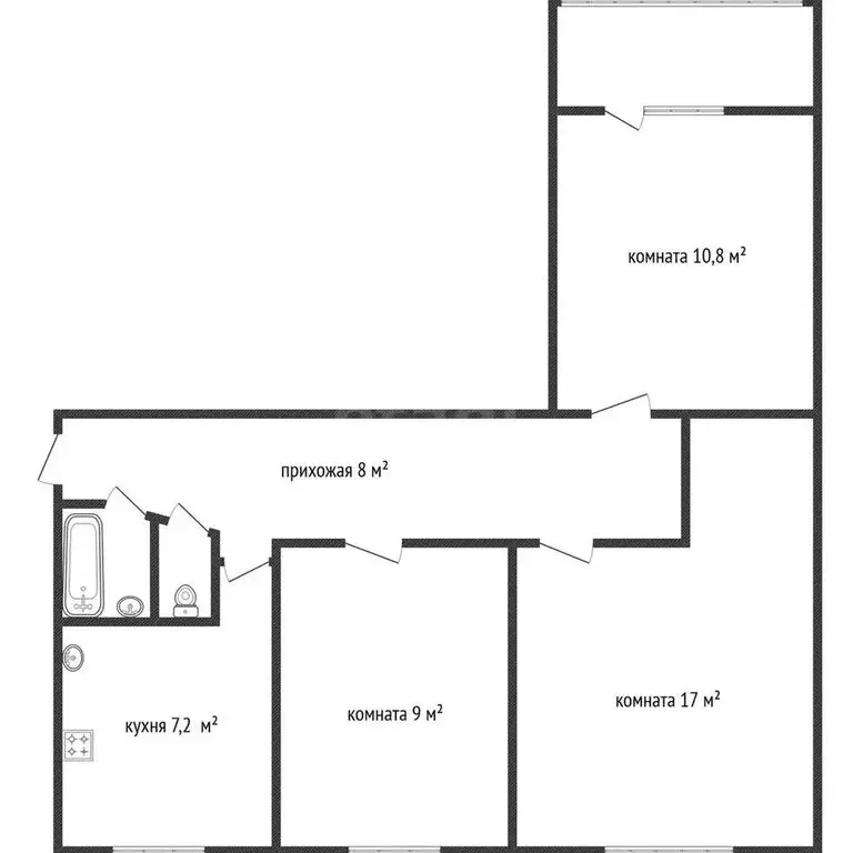 3-комнатная квартира: Ижевск, улица Труда, 82 (54.9 м) - Фото 2