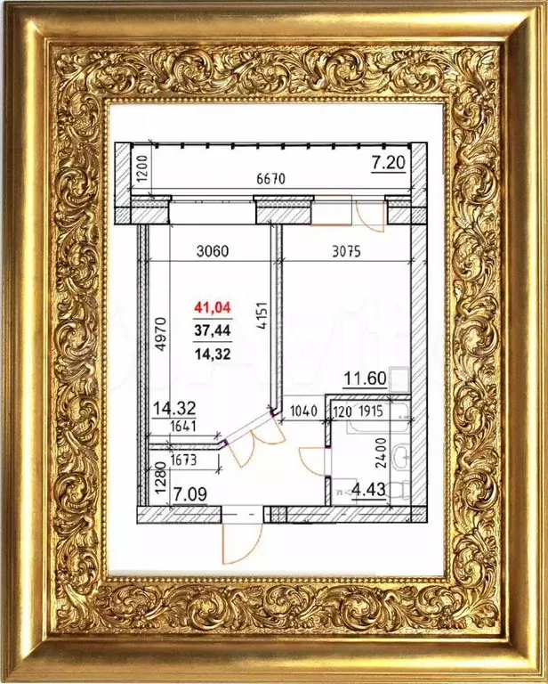 1-к. квартира, 41 м, 5/8 эт. - Фото 1