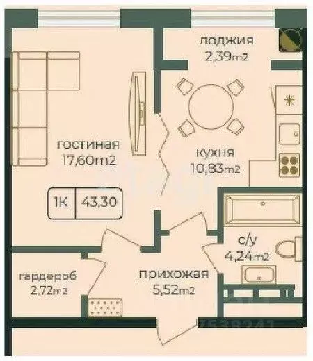 1-к кв. Дагестан, Каспийск просп. Акулиничева (43.3 м) - Фото 0