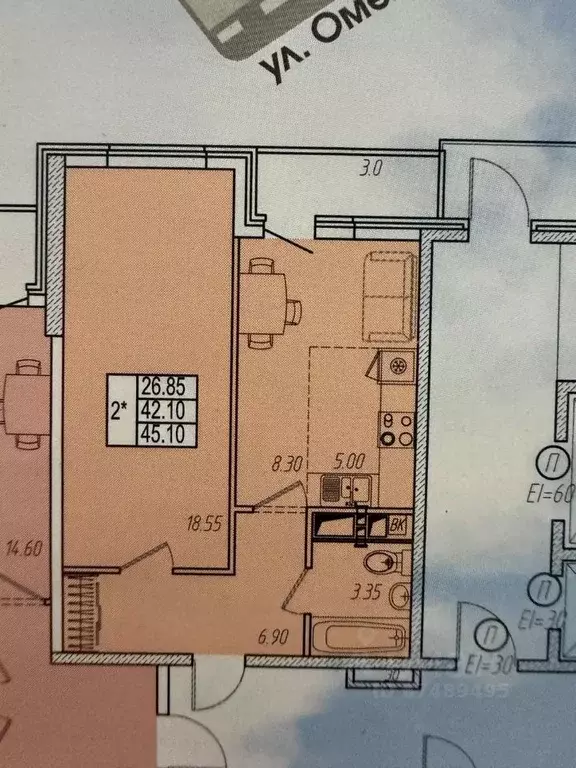 1-к кв. Краснодарский край, Анапа ул. Омелькова, 93 (45.0 м) - Фото 2