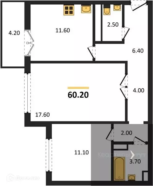 Продаётся 2-к квартира, 60 м - Фото 0