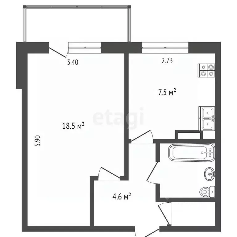 1-к кв. Вологодская область, Вологда Поселковый пер., 7А (36.2 м) - Фото 2