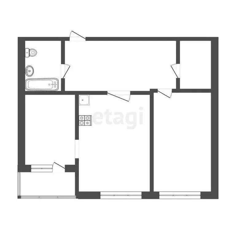 2-комнатная квартира: Омск, улица 5-й Армии, 14 (61.7 м) - Фото 0