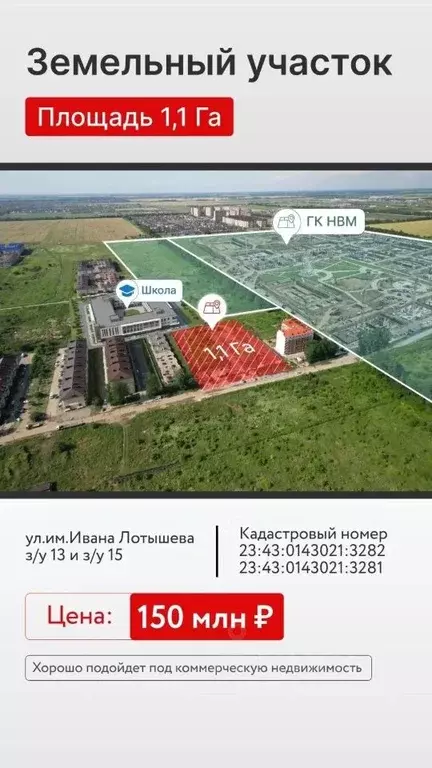 Участок в Краснодарский край, Краснодар ул. Имени Ивана Лотышева ... - Фото 1