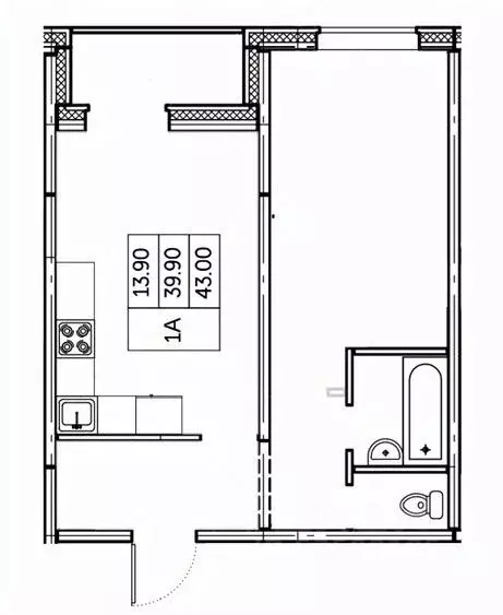 1-к кв. Чувашия, Чебоксары ул. П.В. Дементьева, поз1 (43.0 м) - Фото 0