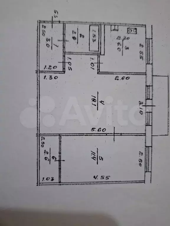 2-к. квартира, 45,8 м, 4/5 эт. - Фото 0