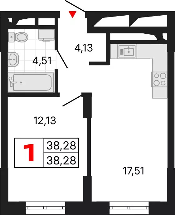 1-комнатная квартира: Екатеринбург, жилой район Втузгородок, ЖК Алиса ... - Фото 2