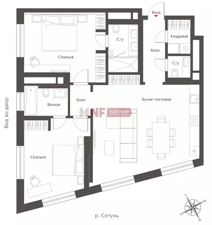 3-к кв. Москва ул. Петра Алексеева, 14 (89.0 м) - Фото 2