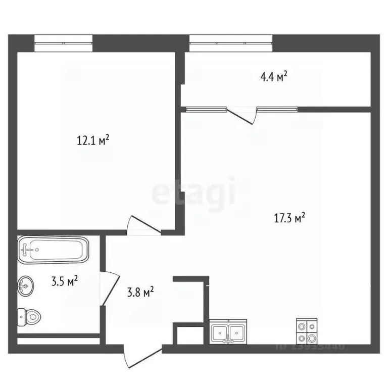 1-к кв. Тюменская область, Тюменский район, д. Дударева ул. Сергея ... - Фото 1