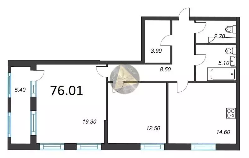 2-комнатная квартира: Санкт-Петербург, Планерная улица, 99 (76.01 м) - Фото 1