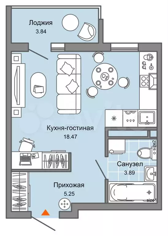 Квартира-студия, 30 м, 4/9 эт. - Фото 0