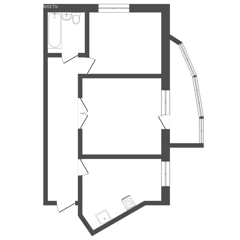 2-комнатная квартира: Пермь, улица Гашкова, 17 (43 м) - Фото 0