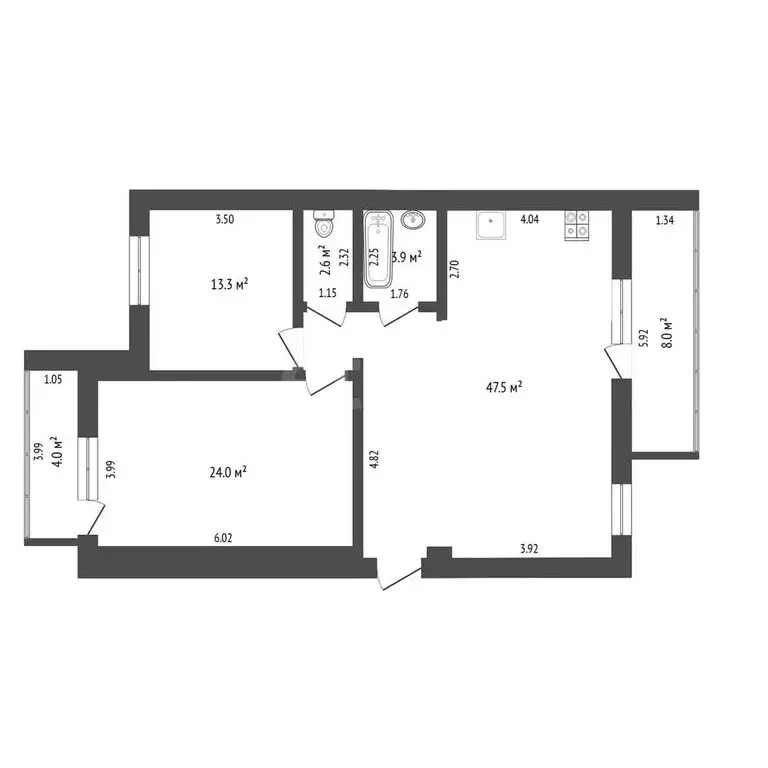3-комнатная квартира: Тюмень, бульвар Бориса Щербины, 13 (89.7 м) - Фото 1